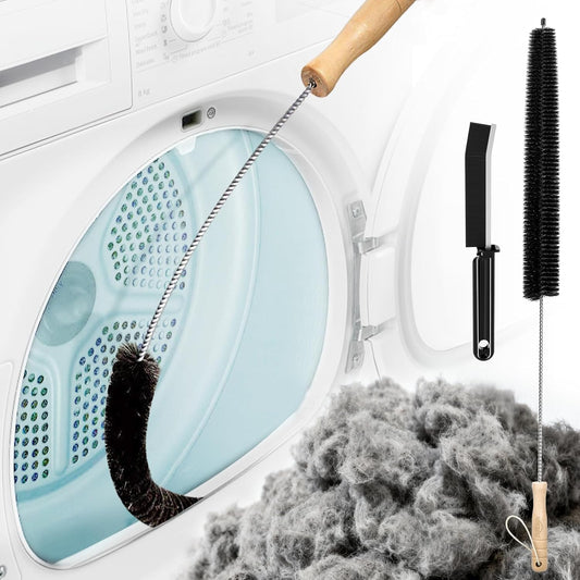 Dryer Vent Cleaner Kit - Household Cleaning Supplies, Lint Brush, Refrigerator Long Coil Flexible Remover, V1259-DP01-A-4766
