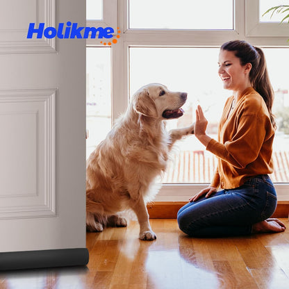 Door Draft Stopper Weather Stripping for Bottom of Window Breeze Blocker Adjustable Sweeps, Black 37 inch V1259-DP01-A-4767