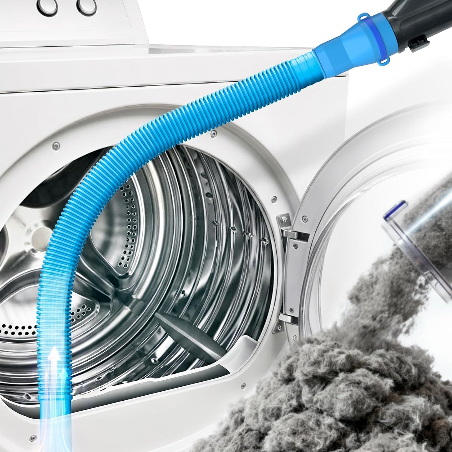 Dryer Vent Cleaner Kit - Lint Vacuum Attachment and Flexible,Dryer Hose Attachment,Light Blue 1p-blue V1259-DP01-A-4769