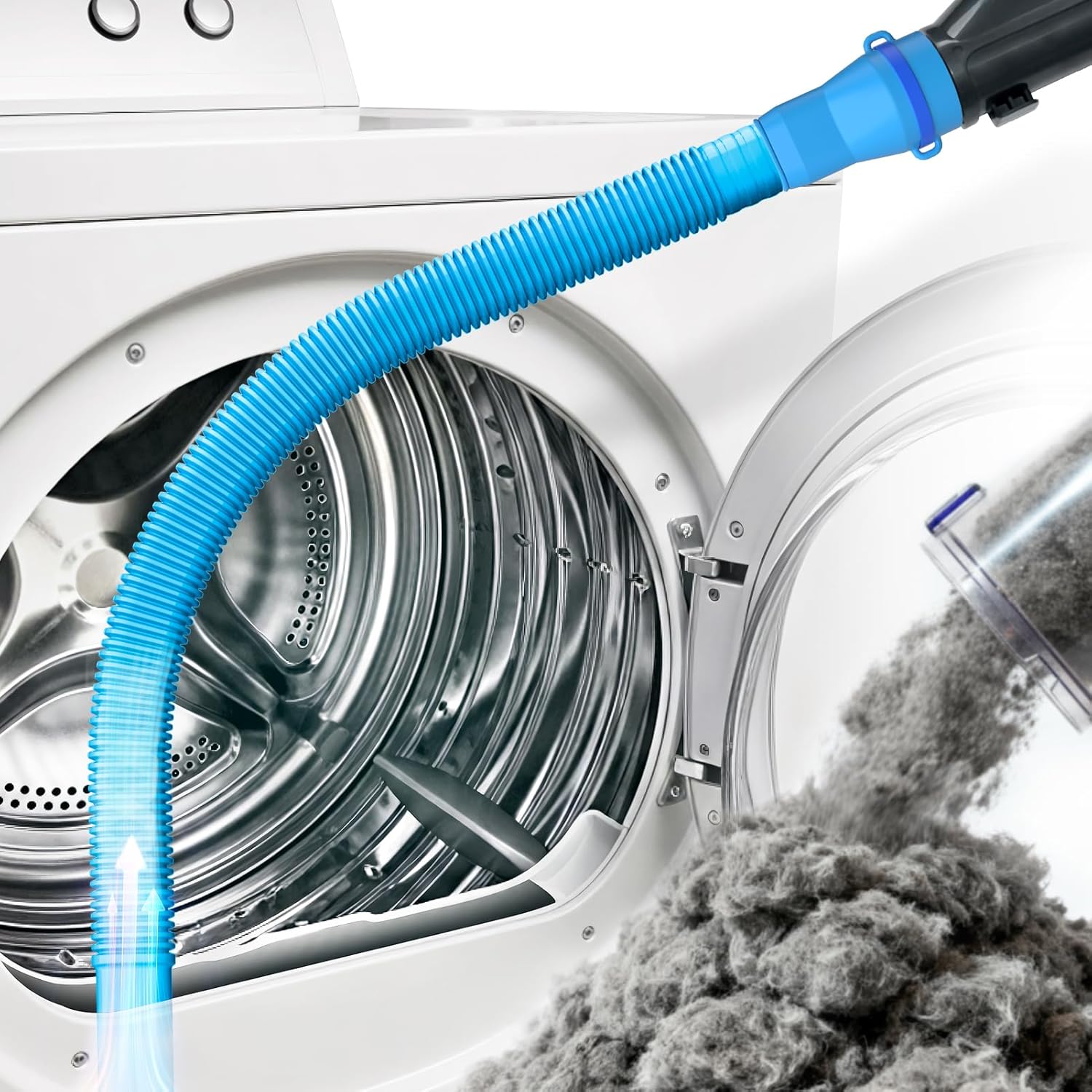 Dryer Vent Cleaner Kit - Lint Vacuum Attachment and Flexible,Dryer Hose Attachment,Light Blue 1p-blue V1259-DP01-A-4769