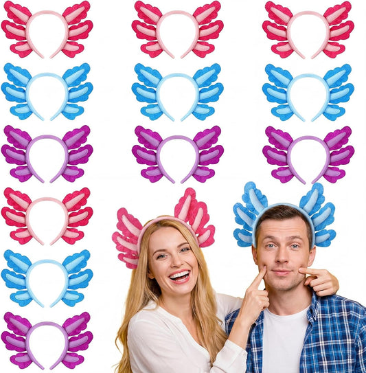 12 Pcs Halloween Axolotl Costume Headband Animal Ear Hair Hoop Headpiece Cosplay Party Favor for Women Adult V1259-DP01-A-4777