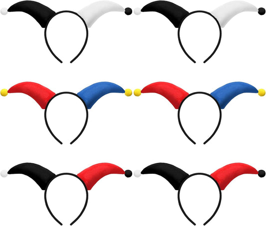 6 Pcs Clown Headband Soft Headbands for Mardi Gras Parties Carnival Circus Events Durable Reusable Hairband V1259-DP01-A-4786