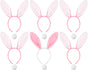 6 Sets Easter Bunny Ears Headbands and Tail, Long Furry Plush Rabbit Ear Headband for Bachelorette Wedding V1259-DP01-A-4788