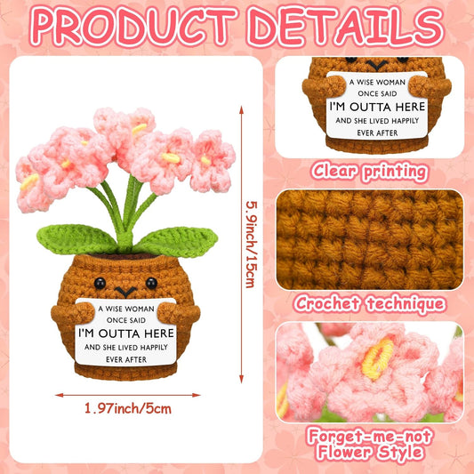 Coworker Leaving Gifts for Women Men, Positive Flower Doll Crochet with Card Funny Farewell Going Away V1259-DP01-A-4802
