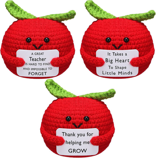 3 Pcs Teacher Appreciation Gifts Easter Gift Positive Flower Handmade Crochet Doll Thank You for Helping Me V1259-DP01-A-4834