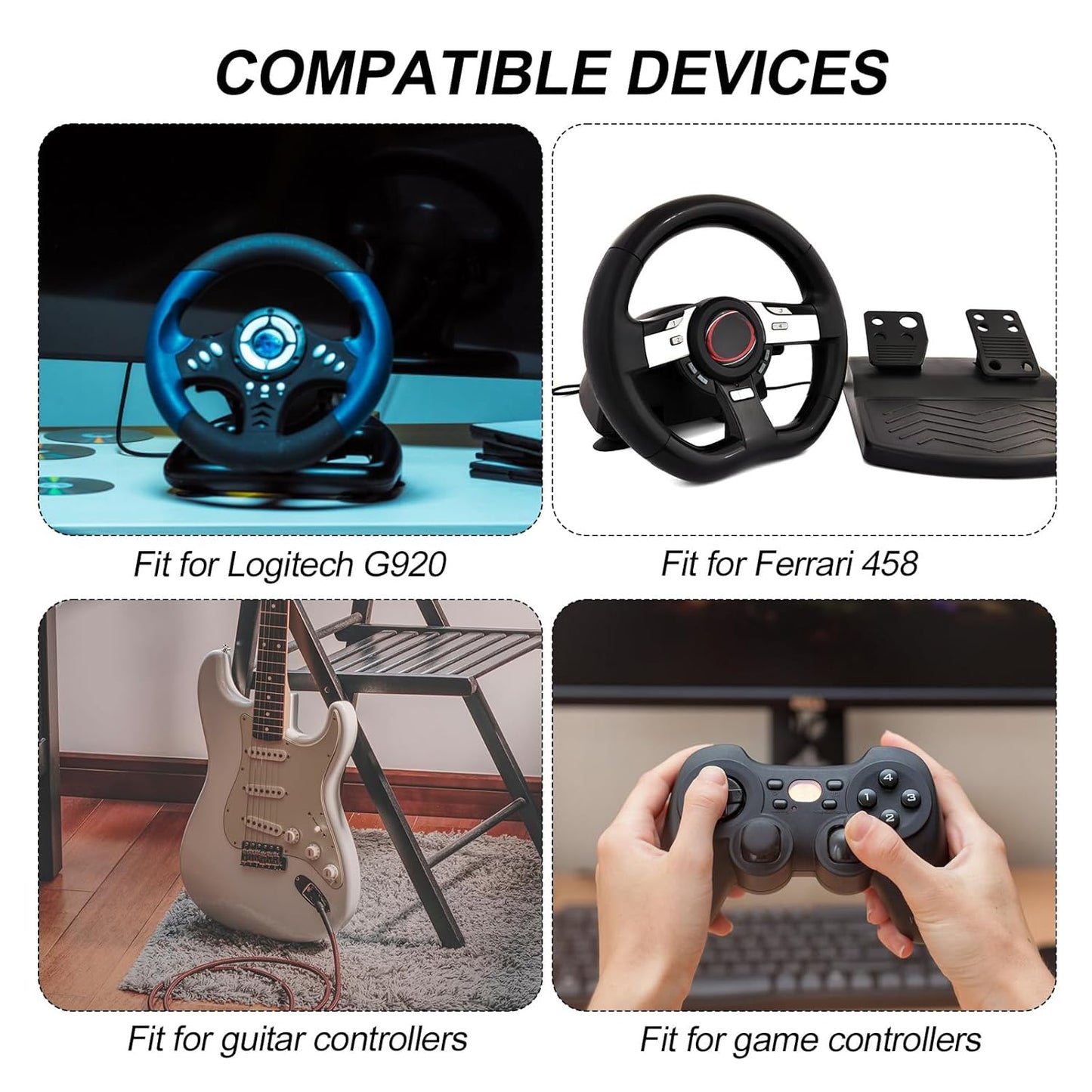 2pcs USB Breakaway Cable, Replacement Cord Adapter Cable for Logitech G920 Driving Force Thrustmaster Ferrari V1259-DP01-A-4868