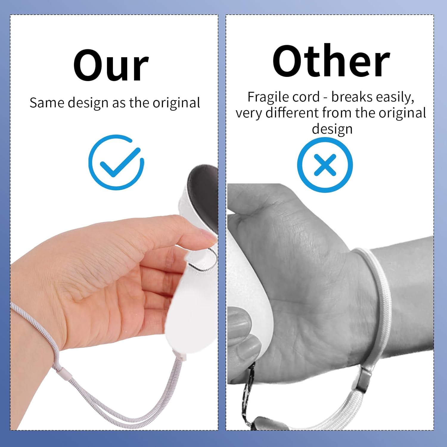 2pcs Controller Wrist Straps for Oculus 3, White Adjustable Hand Lanyards Easy to Attach VR Accessories 3s - V1259-DP01-A-4873