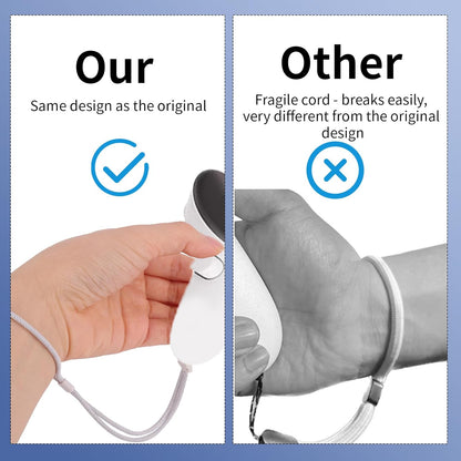 2pcs Controller Wrist Straps for Oculus 3, White Adjustable Hand Lanyards Easy to Attach VR Accessories 3s - V1259-DP01-A-4873