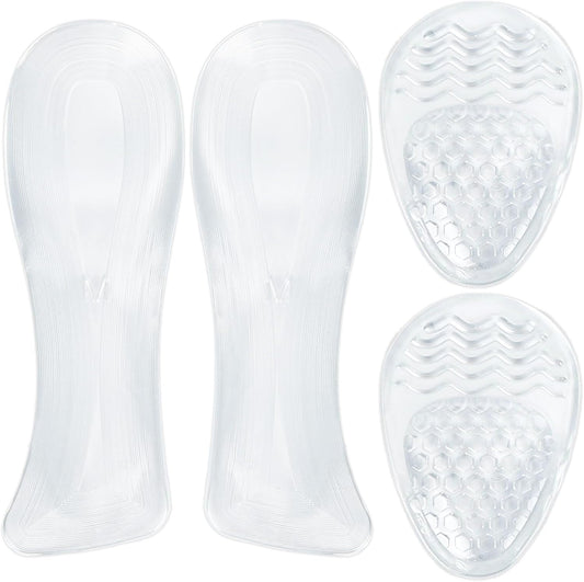 Weight Shifting Insoles for High Heels, Gel Soft Heel Inserts Self-Adhesive Anti-Slip Transparent Shoe Women - V1259-DP01-A-4999