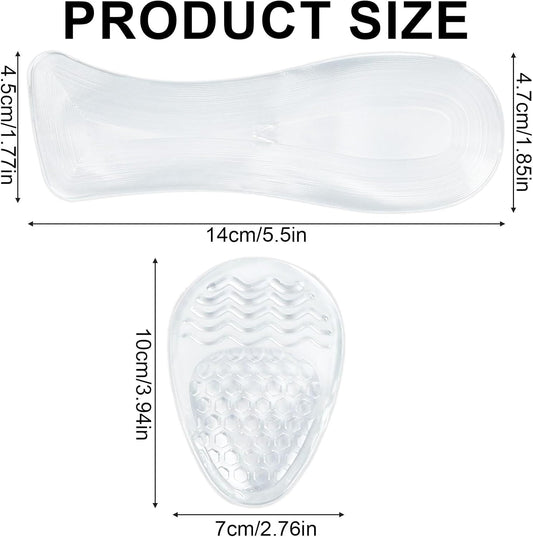 Weight Shifting Insoles for High Heels, Gel Soft Heel Inserts Self-Adhesive Anti-Slip Transparent Shoe Women - V1259-DP01-A-4999