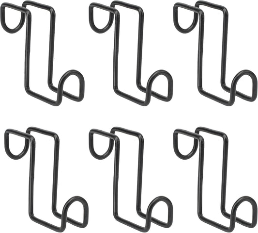 6pcs 4 Inch Tack Hook, Heavy Duty Metal Over Rail Hook for Hanging Horse Bridles,Buckets(Black) - V1259-DP01-A-5063