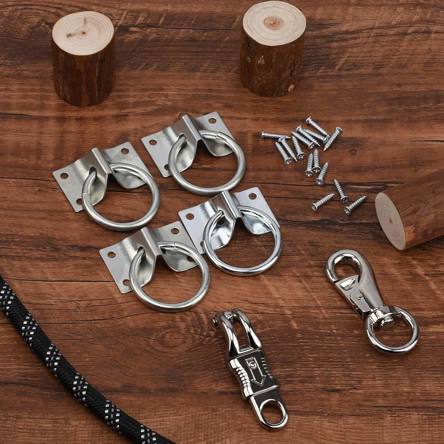4PCS Cross Tie Ring for Horse,Block Hitching with Screws Horse Stall Stable - V1259-DP01-A-5065