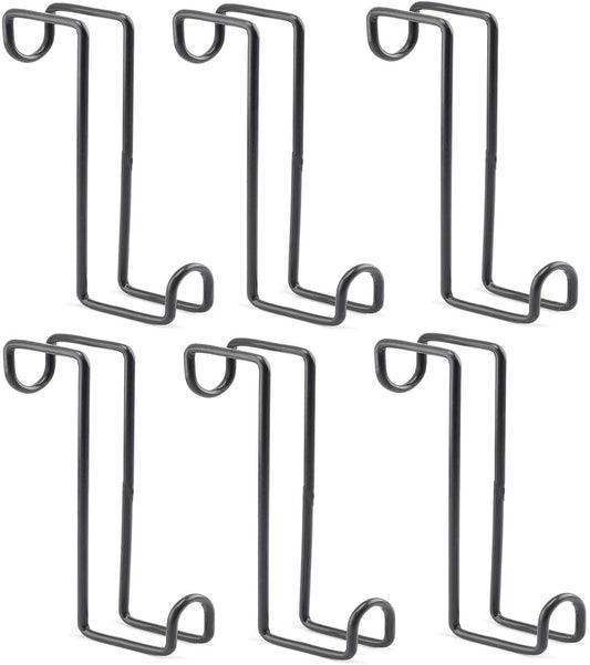 6Pack 8 Inch Tack Hook Heavy Duty Metal Over Rail Hooks Stall for Hanging Horse Bridles Halters and Buckets - V1259-DP01-A-5079