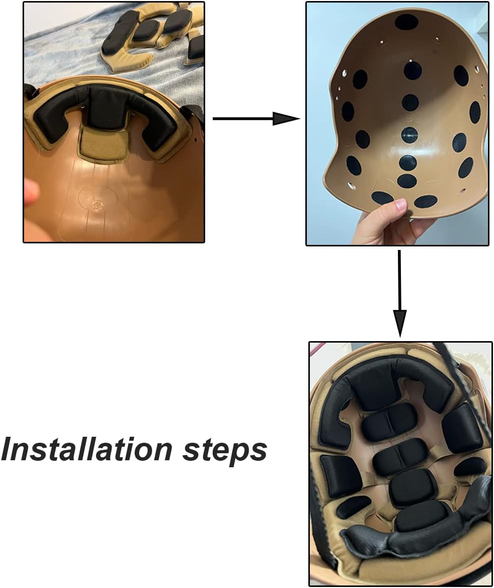 Helmet Padding Memory Foam Pad Protective Mat Kit for ACH MICH Team Wendy FMA EXF Black - V1259-DP01-A-5088