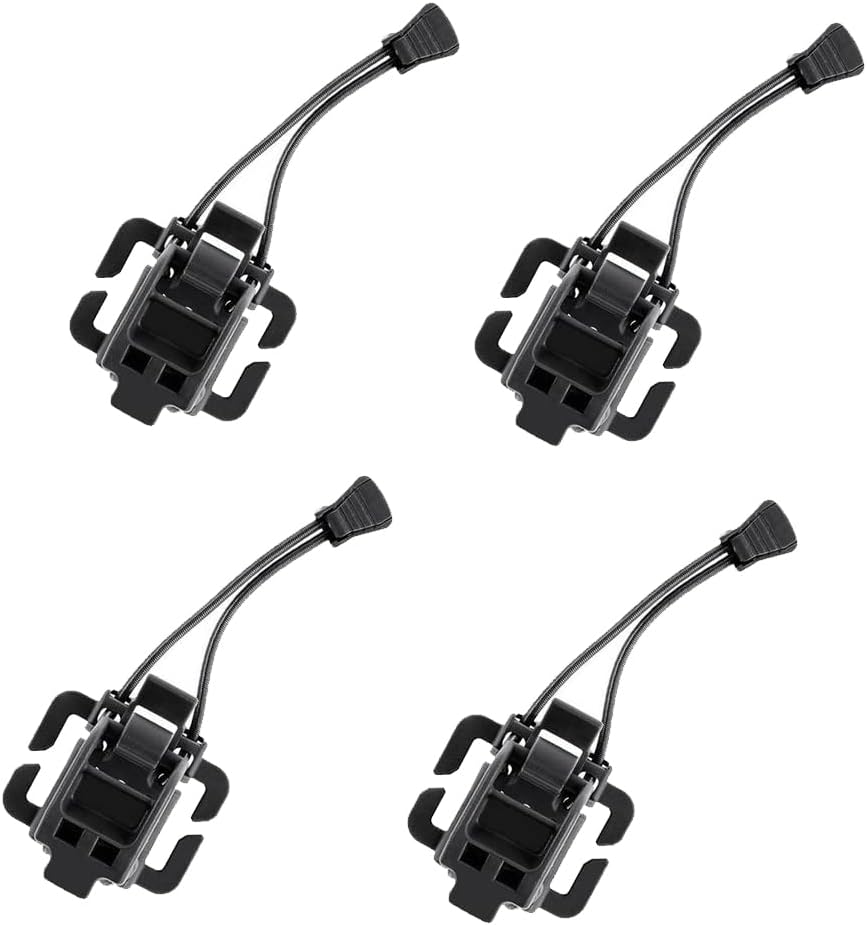 4 Pieces Tactical Gear Molle Clips Attachments Multifunction Hanging Buckle for Backpack Vest Black - V1259-DP01-A-5089