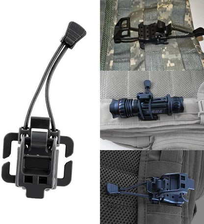 4 Pieces Tactical Gear Molle Clips Attachments Multifunction Hanging Buckle for Backpack Vest Black - V1259-DP01-A-5089