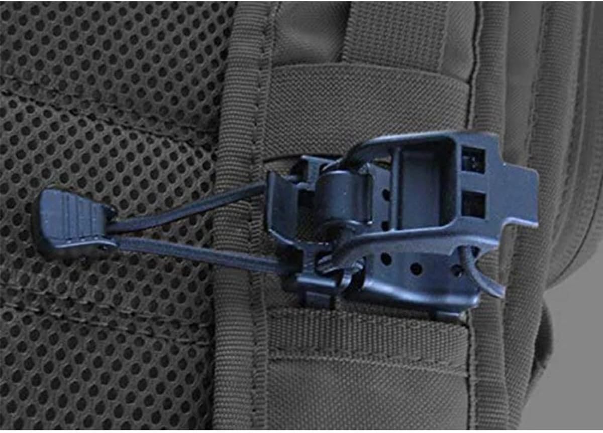 4 Pieces Tactical Gear Molle Clips Attachments Multifunction Hanging Buckle for Backpack Vest Black - V1259-DP01-A-5089