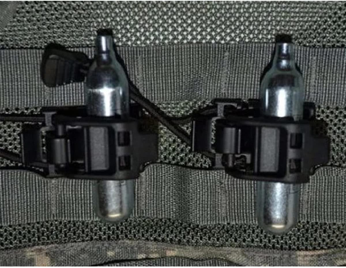4 Pieces Tactical Gear Molle Clips Attachments Multifunction Hanging Buckle for Backpack Vest Black - V1259-DP01-A-5089