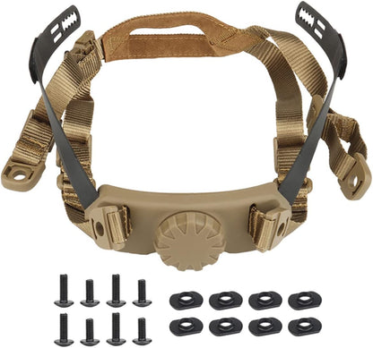 Tactical Helmet Strap Adjustable Chin Inner Suspension System with Bolts and Screws for Fast MICH IBH Airsoft V1259-DP01-A-5091