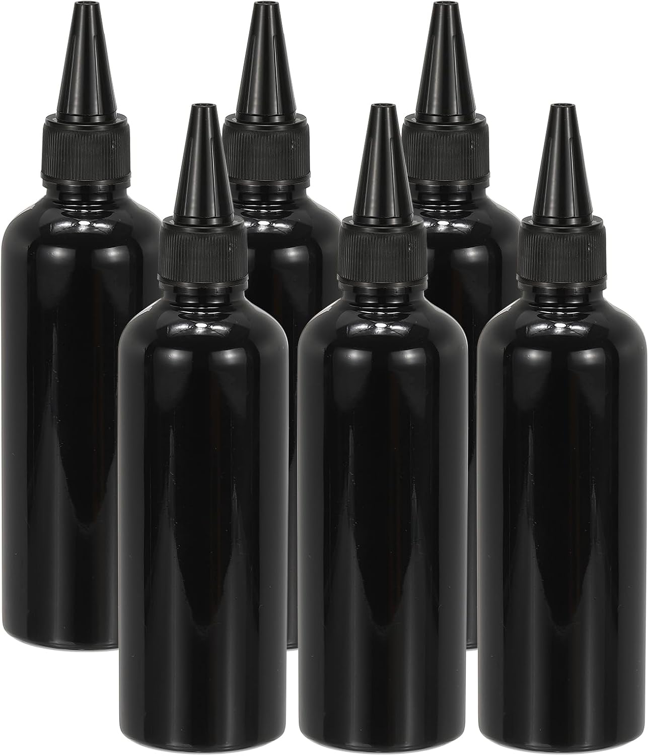 Plastic Applicator Bottle, 6 Pcs 3.4oz(100ml) Leak Proof Refillable Empty Dispenser Container Squeeze Bottle V1259-DP01-A-5108