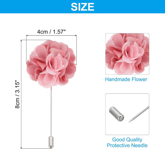 Flower Boutonnieres Pin, Lapel Pin for Men Camellia Wedding Graduation Anniversary Brooch Outfit Accessories V1259-DP01-A-5110