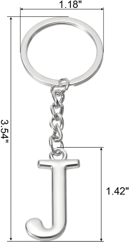 Initial Letter Key Chain, a Chain Pendant Ring J - V1259-DP01-A-5118