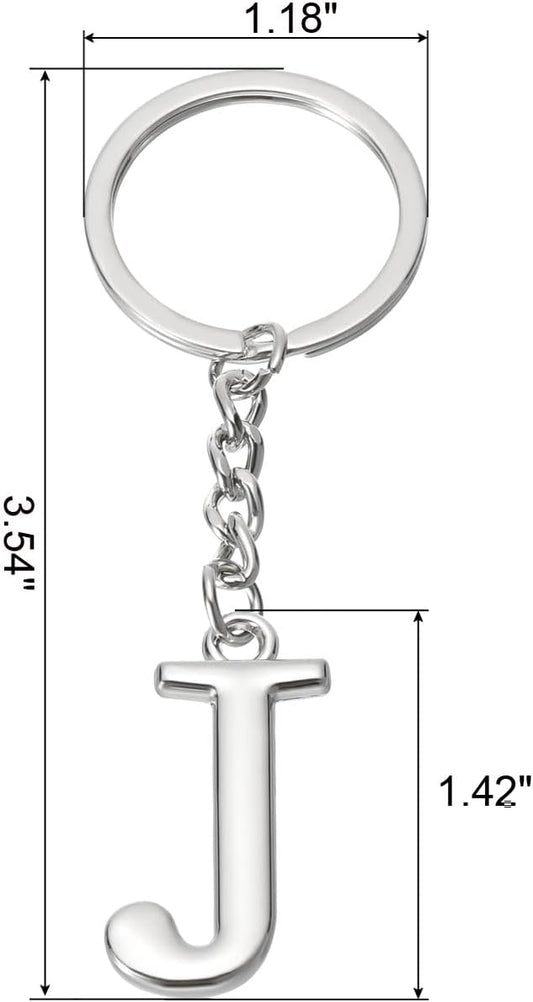 Initial Letter Key Chain, a Chain Pendant Ring J - V1259-DP01-A-5118