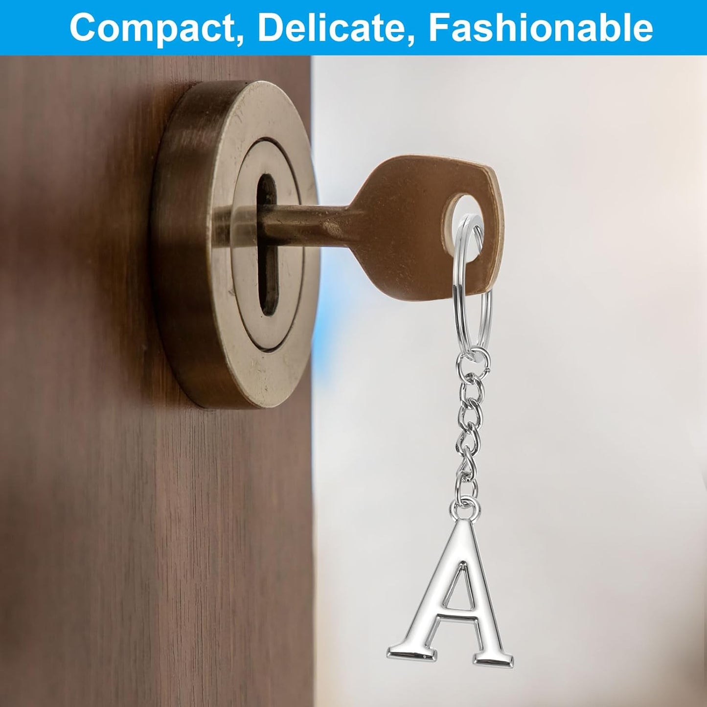 Initial Letter Key Chain, a Chain Pendant Ring J - V1259-DP01-A-5118