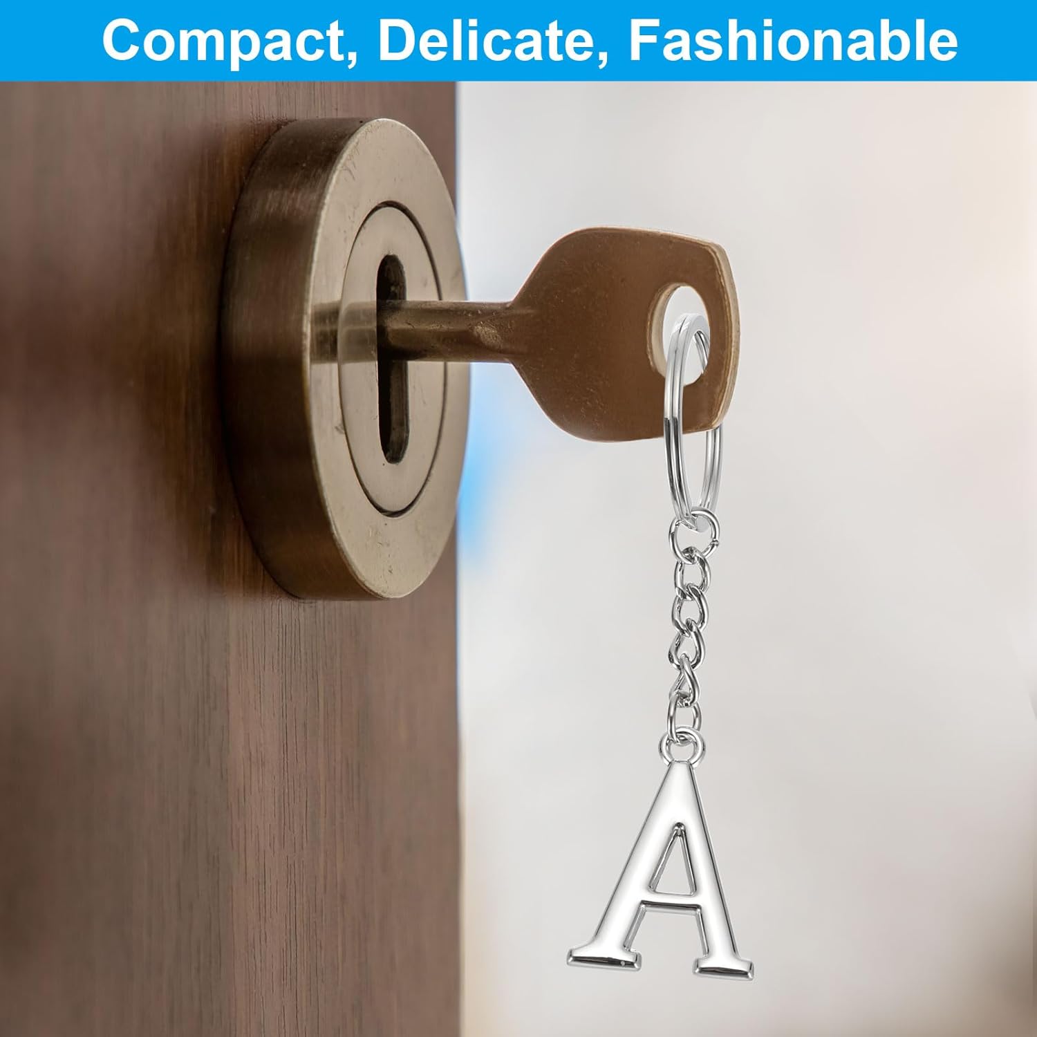 Initial Letter Key Chain, a Chain Pendant Ring J - V1259-DP01-A-5118