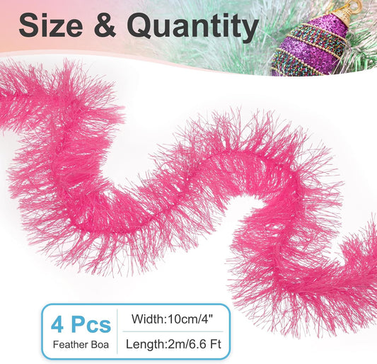 5Ft Feather Boa, 4 Pcs Artificial Fluffy Boas Party Decorations for DIY Crafts, Wedding Costume, Christmas, V1259-DP01-A-5122