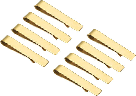 Skinny Tie Clips, Stainless Steel Clips for Men Wedding Gold - V1259-DP01-A-5123
