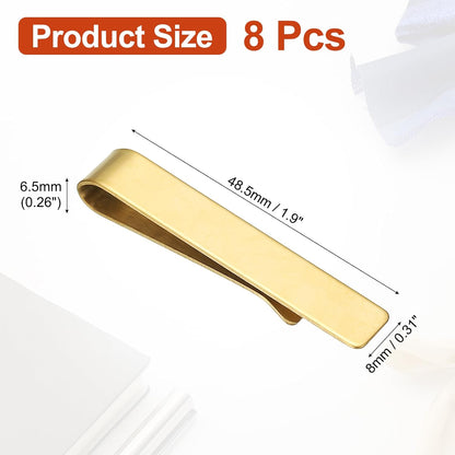 Skinny Tie Clips, Stainless Steel Clips for Men Wedding Gold - V1259-DP01-A-5123