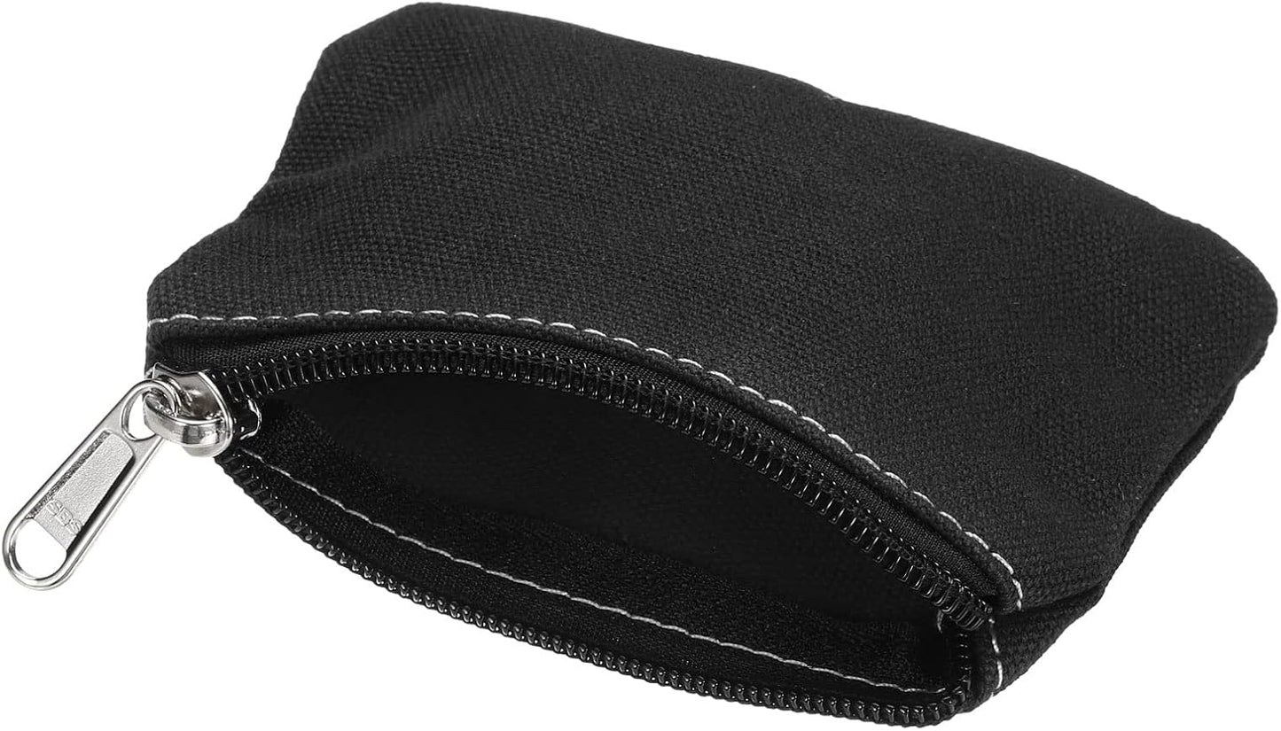 3" x 5" Coin Purse Pouch, Change Purses Small Organizer Bags with Zipper Canvas for Home, Black - V1259-DP01-A-5125