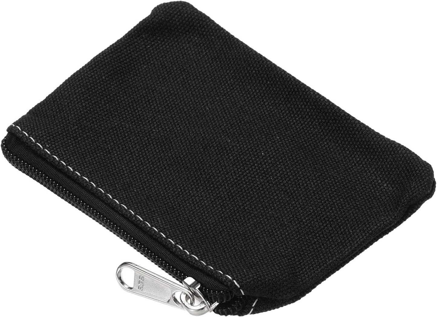 3" x 5" Coin Purse Pouch, Change Purses Small Organizer Bags with Zipper Canvas for Home, Black - V1259-DP01-A-5125