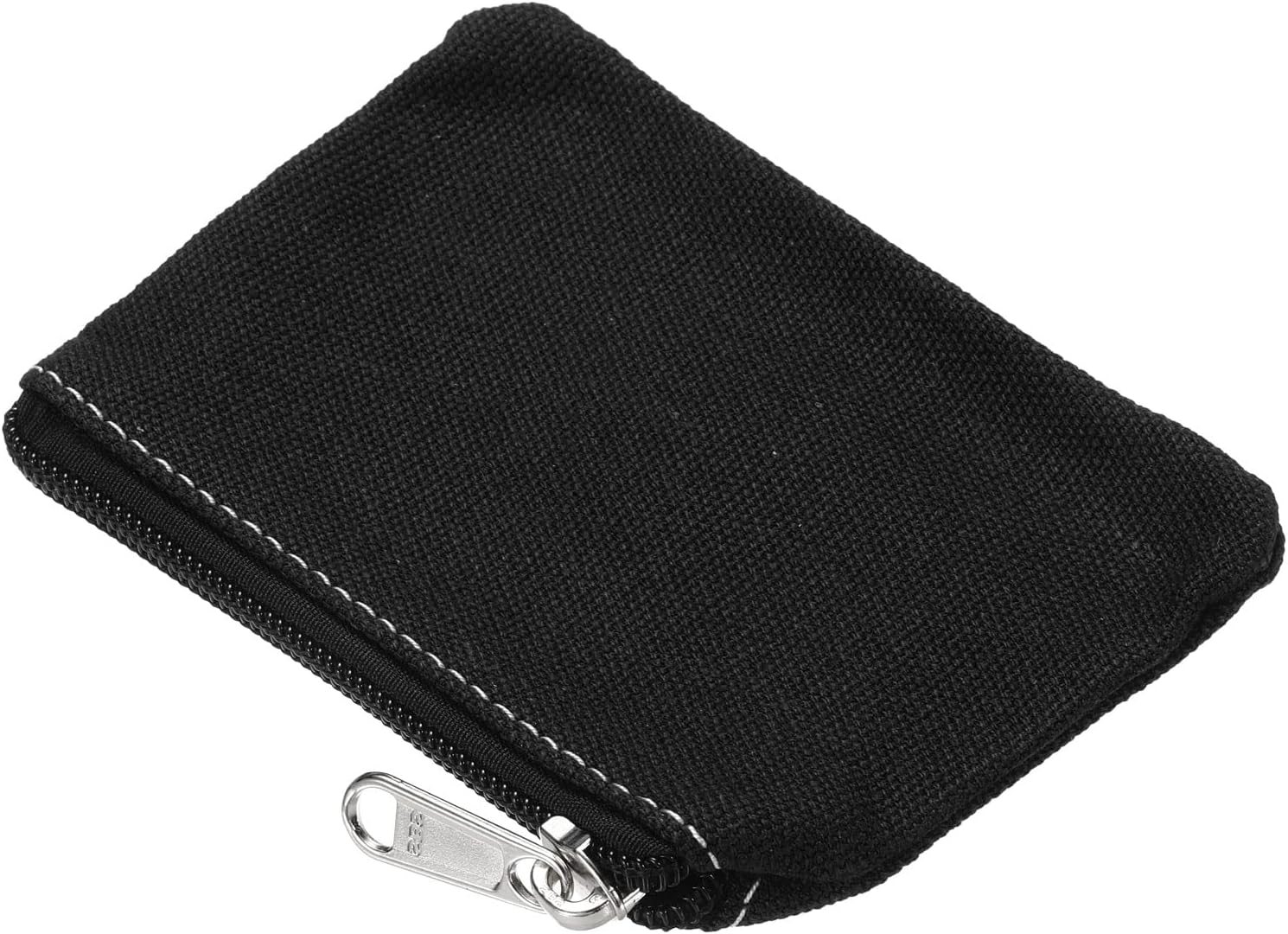 3" x 5" Coin Purse Pouch, Change Purses Small Organizer Bags with Zipper Canvas for Home, Black - V1259-DP01-A-5125