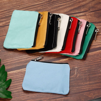 3" x 5" Coin Purse Pouch, Change Purses Small Organizer Bags with Zipper Canvas for Home, Black - V1259-DP01-A-5125