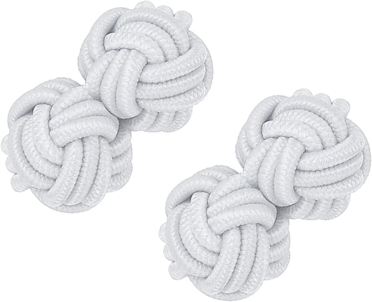 Silk Knot Cufflinks, Elastic Fabric Shirt Twist Dress Accessories Cuff Link for Men, Women, Business, Gift, V1259-DP01-A-5139