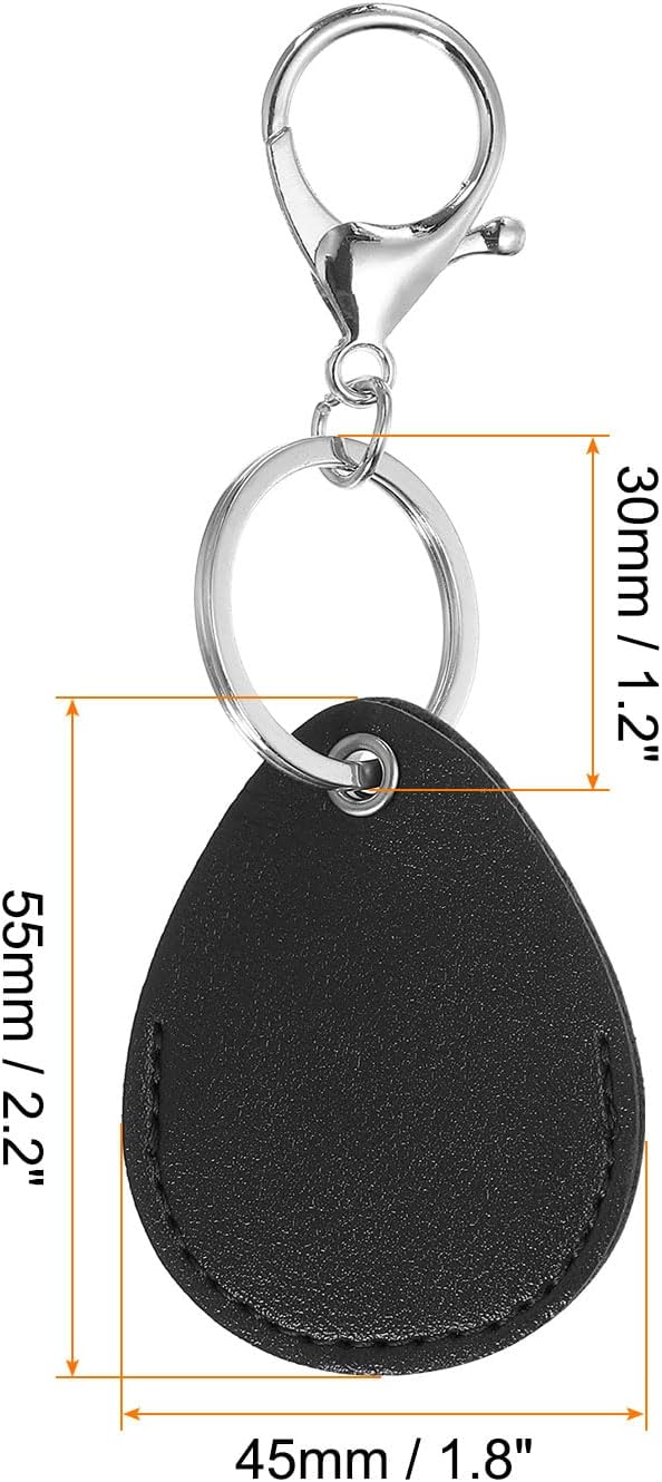 Leather Key Fob - PU Keychain Holder for Keys, ID Cards Black V1259-DP01-A-5141