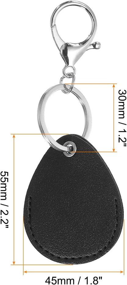 Leather Key Fob - PU Keychain Holder for Keys, ID Cards Black V1259-DP01-A-5141