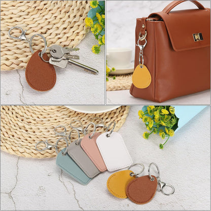 Leather Key Fob - PU Keychain Holder for Keys, ID Cards Black V1259-DP01-A-5141