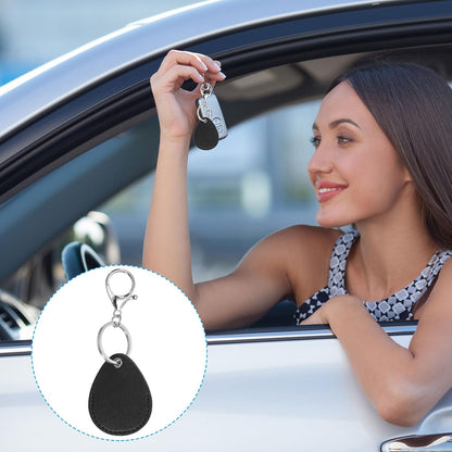Leather Key Fob - PU Keychain Holder for Keys, ID Cards Black V1259-DP01-A-5141