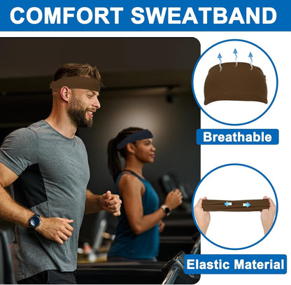 Sport Headbands for Men, Running Sweat Bands Absorbing Head Band Brown - V1259-DP01-A-5147