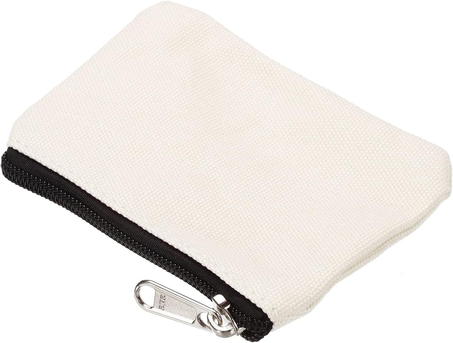 3" x 5" Coin Purse Pouch, 3 Pack Change Purses Small Organizer Bags with Zipper Canvas for Home, White - V1259-DP01-A-5151