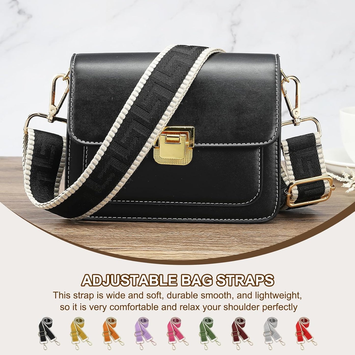 Purse Strap, Adjustable Crossbody Bag Straps Wide Shoulder Strap Universal Replacement Belt for Women's V1259-DP01-A-5159