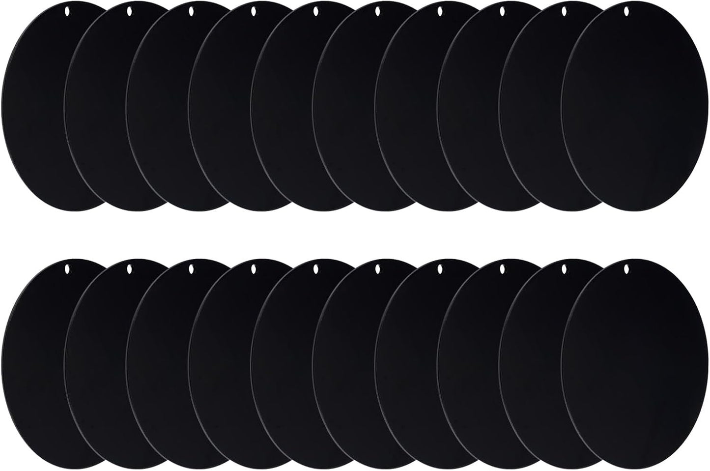 Acrylic Circle Blanks 4 Inch, 20 Pack Round Clear Disc Ornaments with Hole for DIY Keychain Project Crafting, V1259-DP01-A-5174