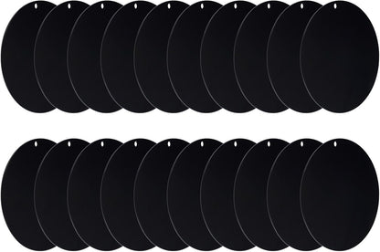 Acrylic Circle Blanks 4 Inch, 20 Pack Round Clear Disc Ornaments with Hole for DIY Keychain Project Crafting, V1259-DP01-A-5174