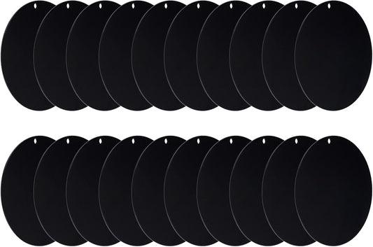 Acrylic Circle Blanks 4 Inch, 20 Pack Round Clear Disc Ornaments with Hole for DIY Keychain Project Crafting, V1259-DP01-A-5174