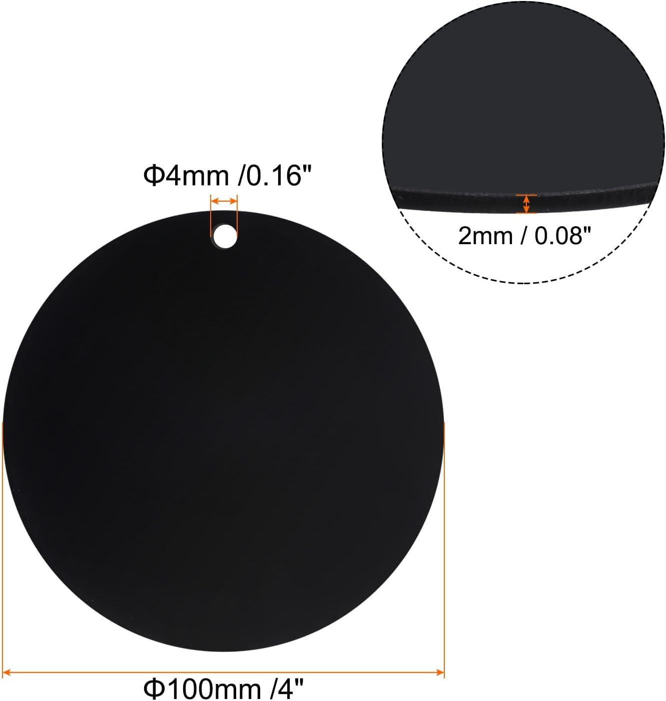 Acrylic Circle Blanks 4 Inch, 20 Pack Round Clear Disc Ornaments with Hole for DIY Keychain Project Crafting, V1259-DP01-A-5174