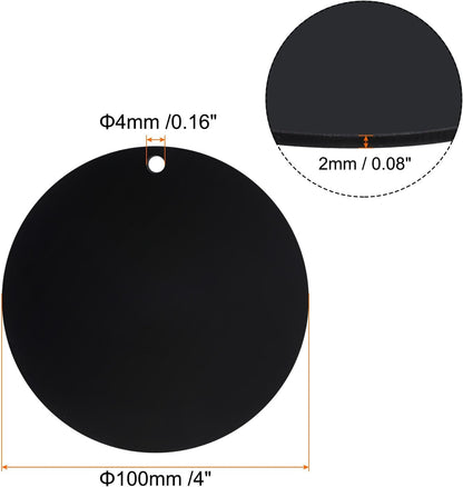 Acrylic Circle Blanks 4 Inch, 20 Pack Round Clear Disc Ornaments with Hole for DIY Keychain Project Crafting, V1259-DP01-A-5174