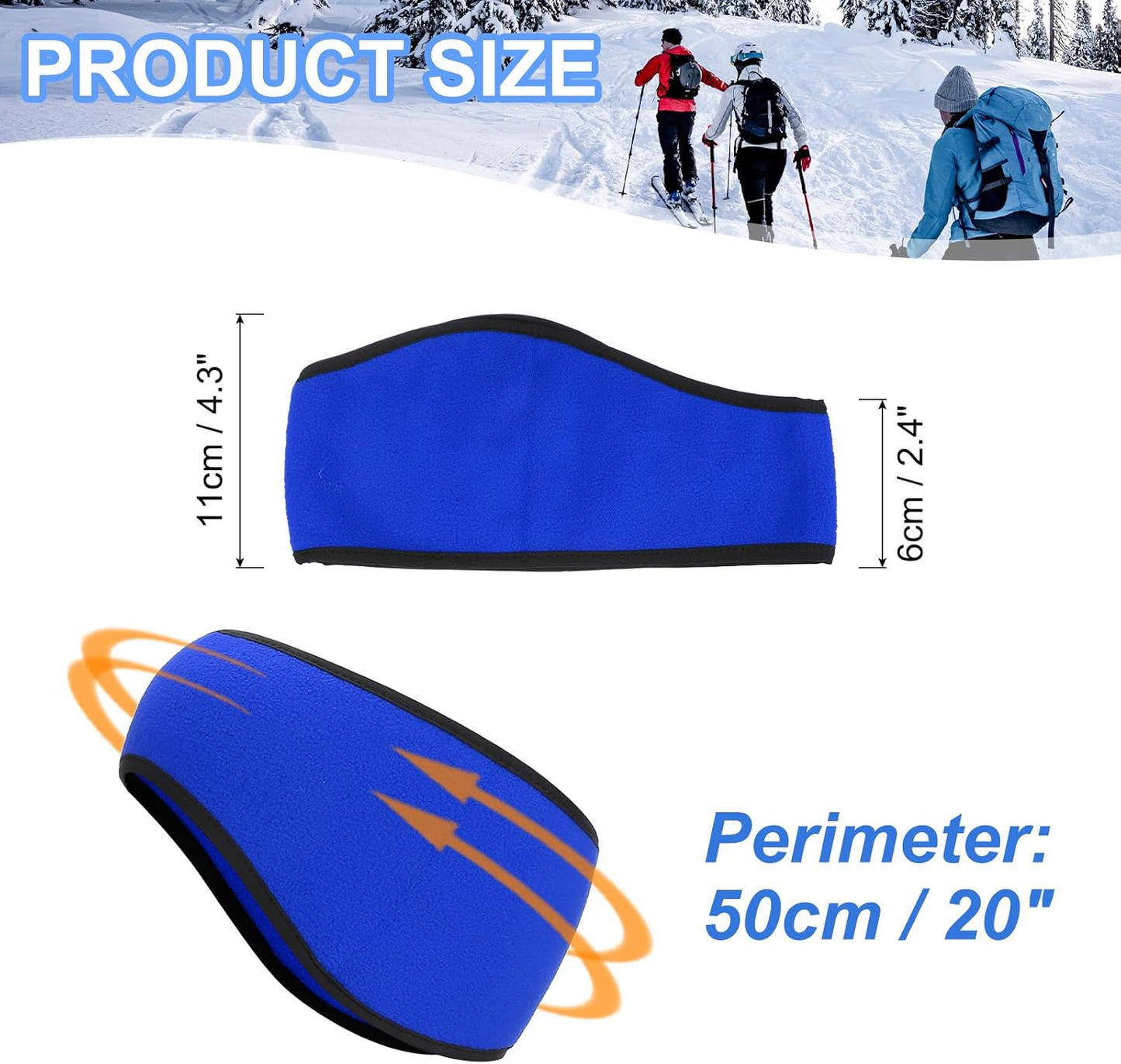Ear Warmer Headband, Winter Stretchy Running Sweatband Outdoor Essential for Jogging Blue - V1259-DP01-A-5180